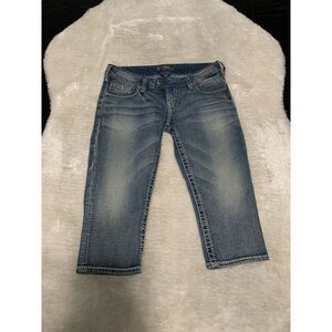 Silver Jeans Co Tuesday Crop Womens‎ Casual Blue Denim Jeans Size 29 Stretch